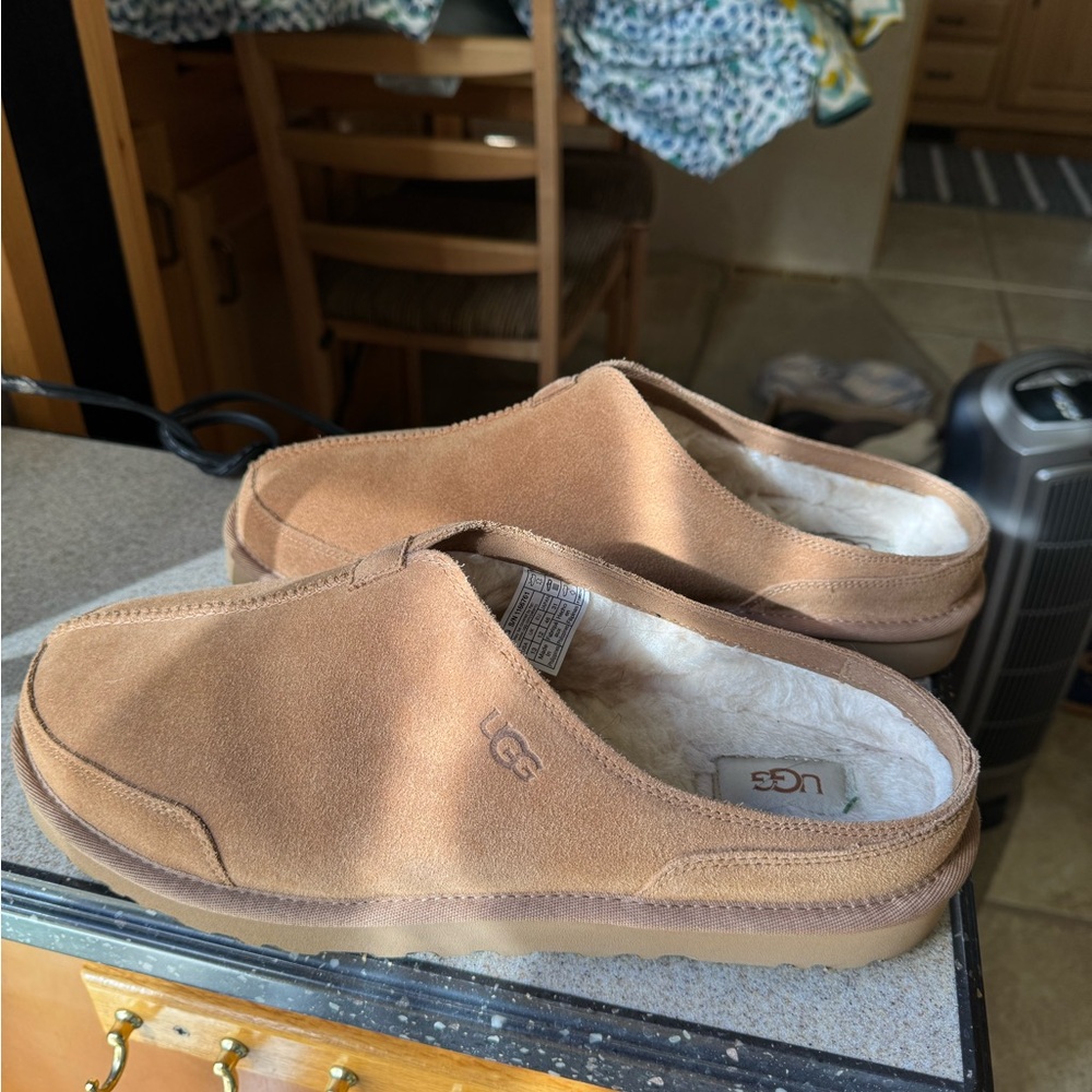 UGG Men's Tan Suede Slip-On Shoes